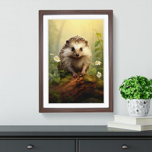 XYZ-FRM-V1223-3611 Hedgehog Tachisme No.2 - Single Picture Frame Print on Wood Big Box Art on Productcaster.