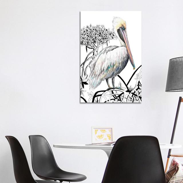 Pelican On Branch II by Patricia Pinto - Wrapped Canvas Print ClassicLiving Size: 101.6cm H x 66.04cm W on Productcaster.