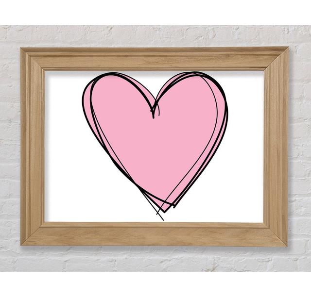 Pink Heart Framed Print Bright Star Size: 42cm H x 59.7cm W on Productcaster.