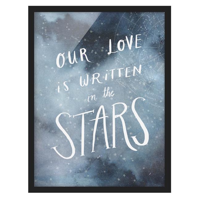 Picture With Frame - Heavenly Love - Stars - Portrait 4:3 Maturi Size: 55cm H x 40cm W x 2cm D, Frame Option: Black on Productcaster.