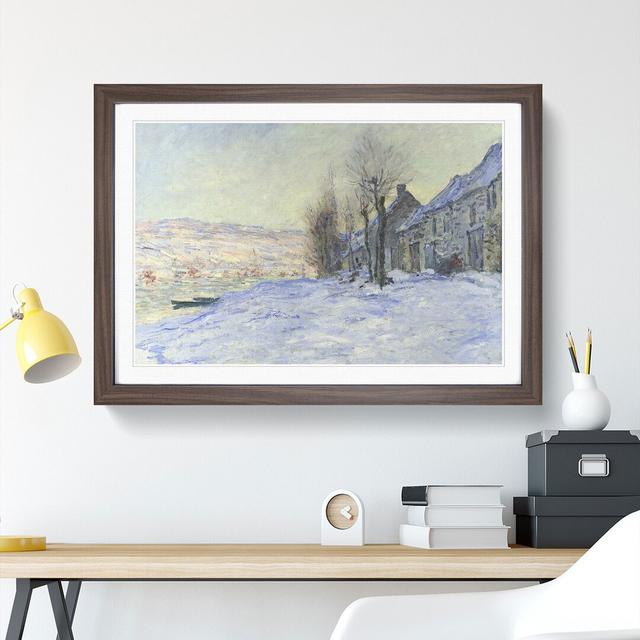 Lavacourt, Sunshine and Snow by Claude Monet - Picture Frame Painting East Urban Home Frame Option: Walnut Framed, Size: 27cm H x 36cm W x 2cm D on Productcaster.