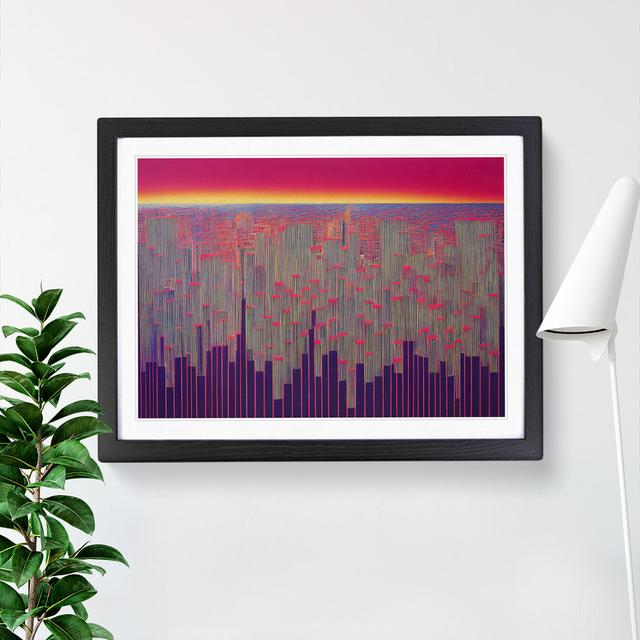 Urban Skyline Architecture Abstract - Picture Frame Graphic Art 17 Stories Frame Colour: Black, Size: 46cm H x 64cm W x 2cm D on Productcaster.