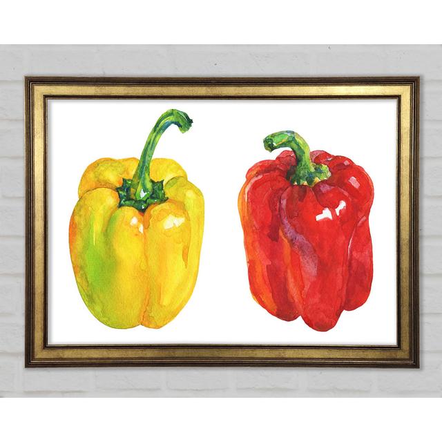 Yellow And Red Pepper - Single Picture Frame Art Prints Ebern Designs Size: 59.7cm H x 84.1cm W x 1.5cm D on Productcaster.