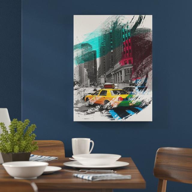 'Yellow Taxi Cab New York City' Graphic Art Print Poster East Urban Home Size: 59.4cm H x 42cm W on Productcaster.