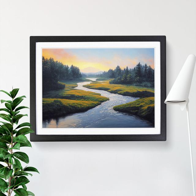 Forest River Path Vol.2 - Single Picture Frame Painting Alpen Home Size: 34cm H x 46cm W x 2cm D, Frame Colour: Black on Productcaster.