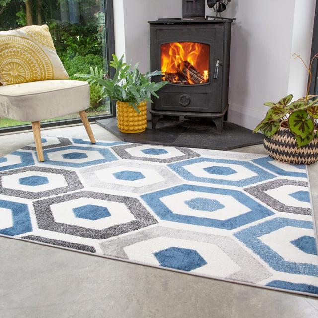 Palacios Enzo Blue Rug Norden Home Rug Size: Rectangle 60 x 110cm on Productcaster.