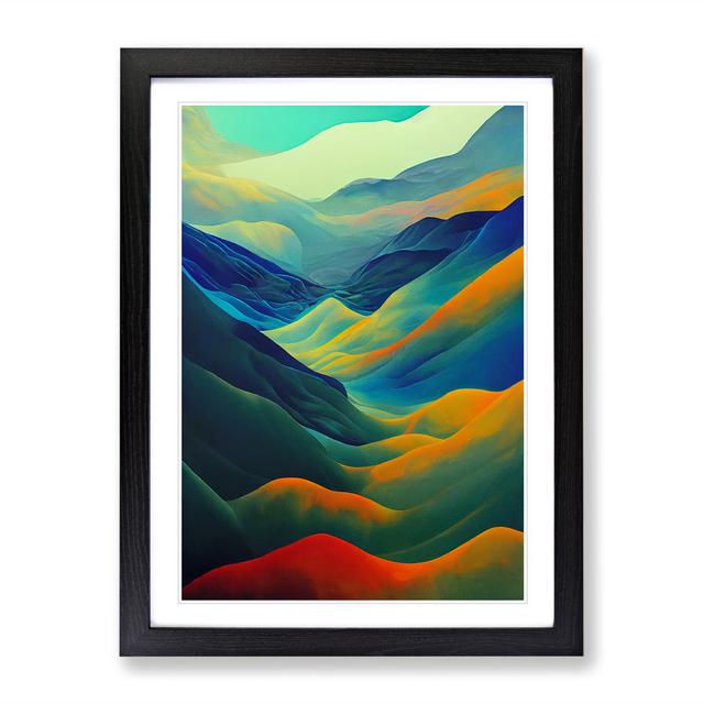 Colourful Landscape Mountain No.3 - Picture Frame Painting Metro Lane Frame Colour: Black, Size: 64cm H x 46cm W x 2cm D on Productcaster.