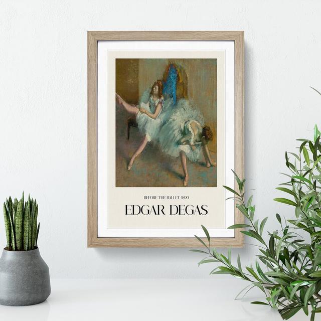 Before the Ballet by Edgar Degas - Picture Frame Graphic Art East Urban Home Frame Option: Oak Framed, Size: 48cm H x 36cm W x 2cm D on Productcaster.