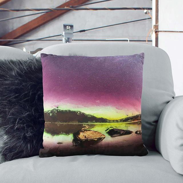 Aurora Australis Southern Lights In Abstract Square Throw Cushion East Urban Home Size: 40 x 40 cm, Backing Colour: Stone on Productcaster.