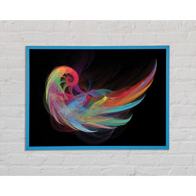 Wings Of A Rainbow Framed Print Ivy Bronx Size: 42cm H x 59.7cm W x 2cm D, Format: Blue Framed Paper on Productcaster.