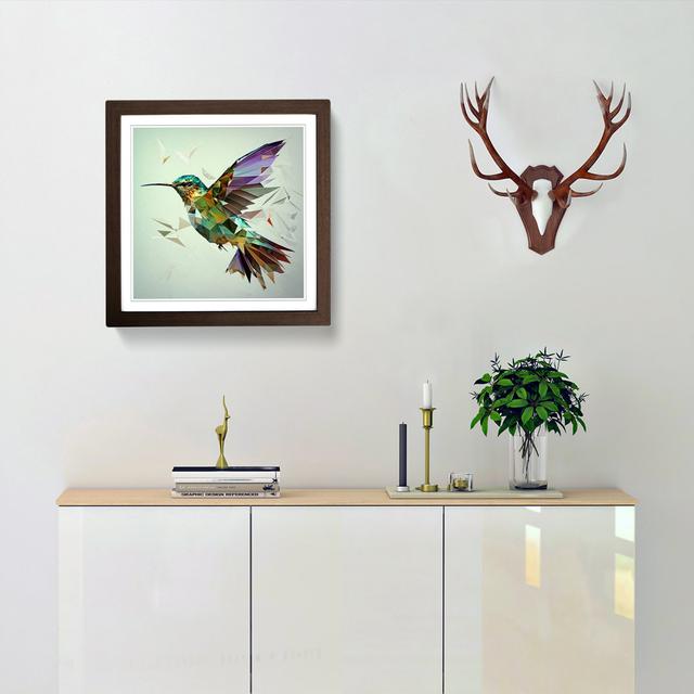 Hummingbird Cubism - Single Picture Frame Art Prints on Wood Marlow Home Co. Frame Colour: Walnut on Productcaster.