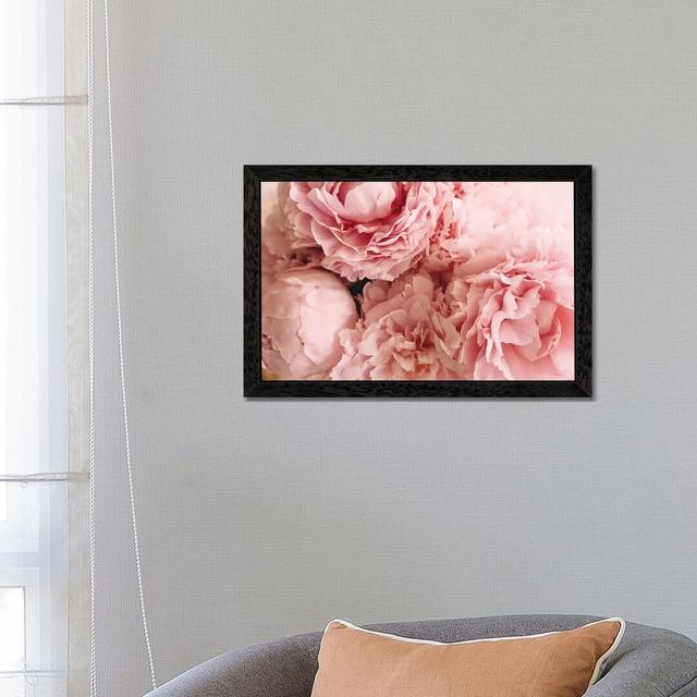 'Blush Peonies' by Chelsea Victoria - Floater Frame Photograph Print on Canvas Fleur De Lis Living Size: 66.04cm H x 101.6cm W x 3.81cm D, Frame Optio on Productcaster.