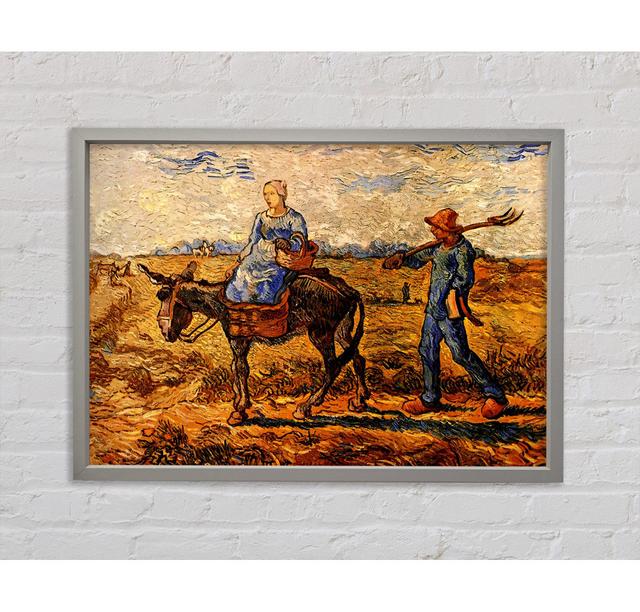 Van Gogh Morning Peasant Couple Going To Work Framed Print Rosalind Wheeler Size: 59.7cm H x 84.1cm W on Productcaster.