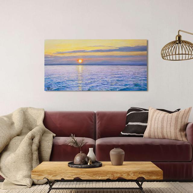 2AD7024 Landscape Painting: Morning By The Sea by Adriano Galasso - Wrapped Canvas Art Prints Selected Artworks srl Size: 35cm H x 70cm W on Productcaster.