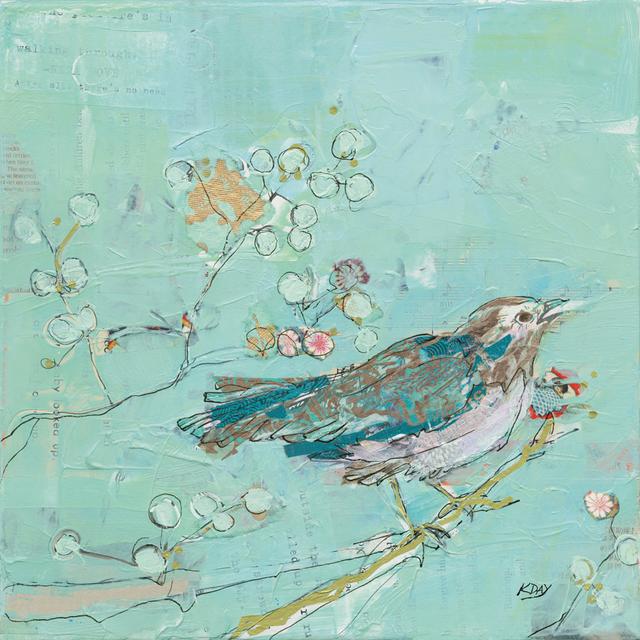 Birds of a Feather V2 With Teal by Kellie Day - Wrapped Canvas Art Prints ClassicLiving Size: 51cm H x 51cm W x 3.8cm D on Productcaster.