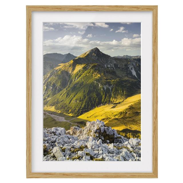 Mountains and Valley of the Lechtal Alps in Tyrol Framed Photographic Art Print East Urban Home Size: 55 cm H x 40 cm B, Rahmenoptionen: Naturbelassen on Productcaster.