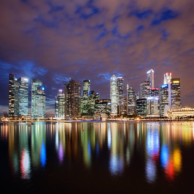 Singapore City Skyline Latitude Run Size: 122cm H x 122cm W x 3.8cm D on Productcaster.