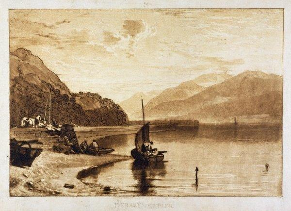 Inverary Pier, 1859-61 by J.M.W. Turner Art Print East Urban Home Size: 40cm H x 50cm W x 2.3cm D, Format: Black Framed Paper on Productcaster.