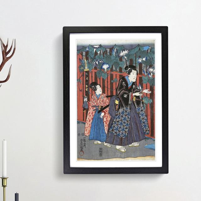 Admiring The Flowers by Utagawa Kunisada - Single Picture Frame Painting East Urban Home Frame Option: Black Framed, Size: 45cm H x 33cm W x 2cm D on Productcaster.