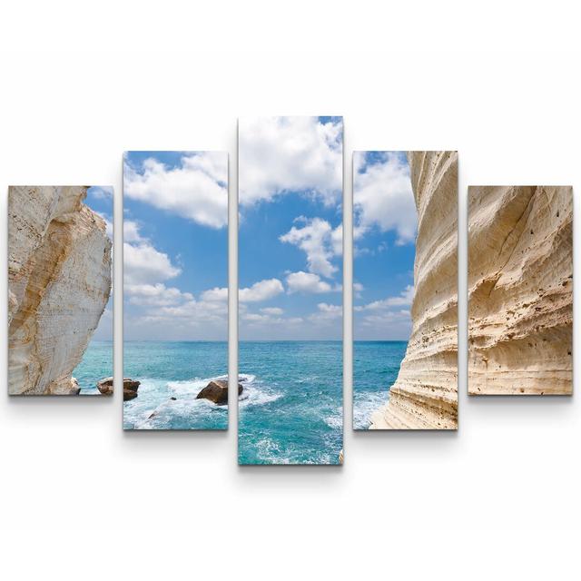 5-tlg. Leinwandbilder-Set Rosh Hanikra Felsen bei Israel East Urban Home on Productcaster.