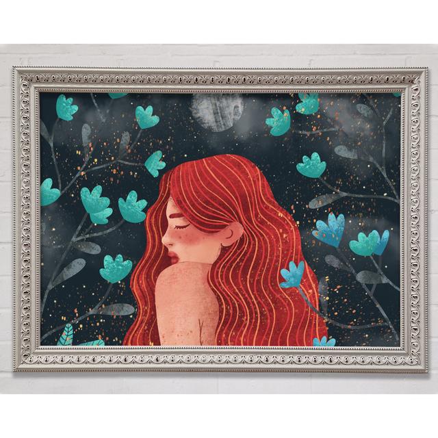 Red Haired Girl Flowers - Single Picture Frame Art Prints Mercer41 Size: 59.7cm H x 84.1cm W on Productcaster.