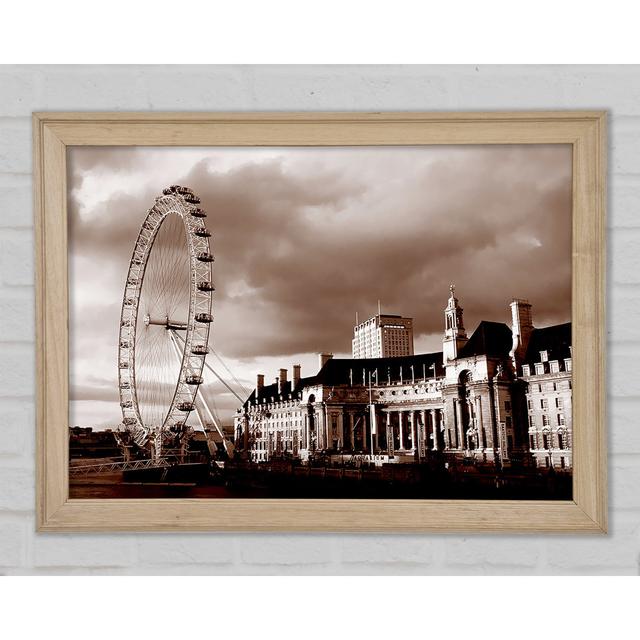 London Eye Brown - Print Brayden Studio Size: 42cm H x 59.7cm W x 1.5cm D on Productcaster.