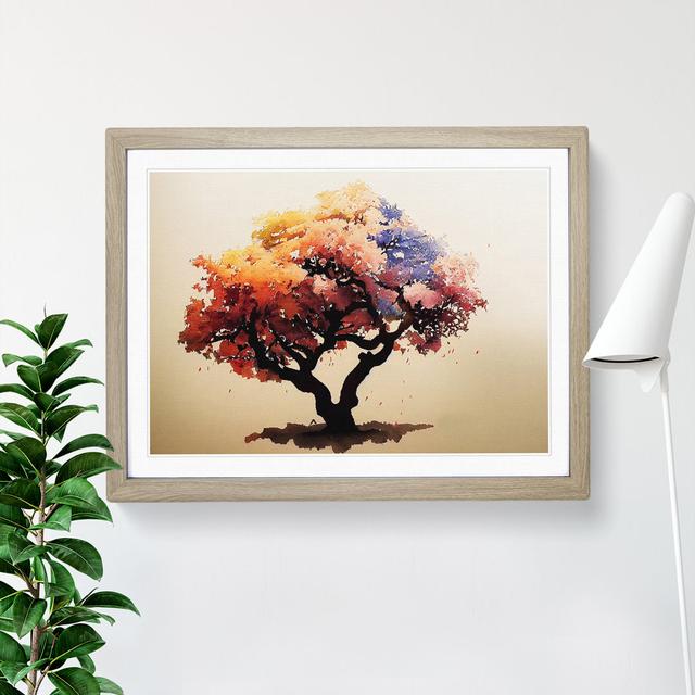 Imaginative Apple Tree - Single Picture Frame Painting Marlow Home Co. Size: 46cm H x 64cm W x 2cm D, Frame Colour: Oak on Productcaster.