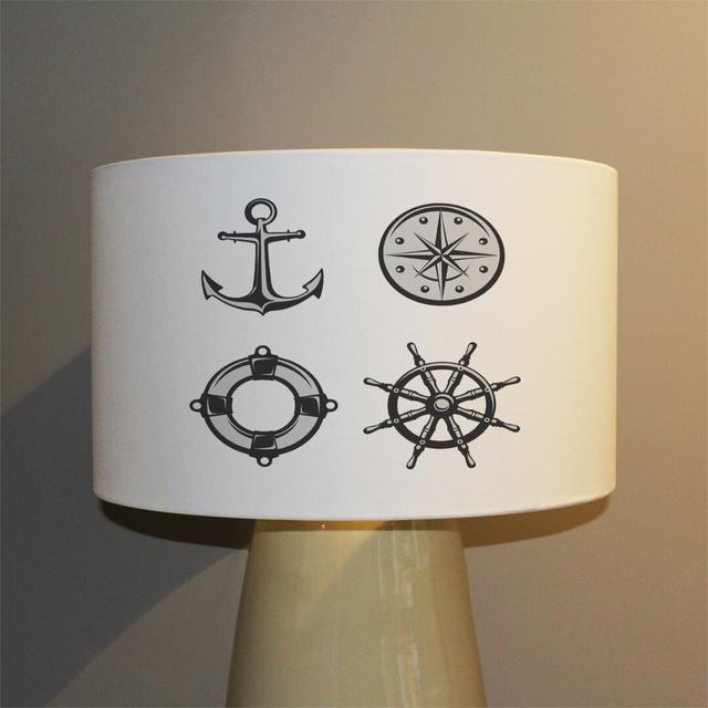 Icons Cotton Drum Lamp Shade Longshore Tides Size: 22cm H x 25cm W x 25cm D on Productcaster.