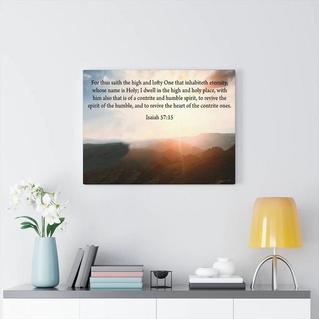 Revive The Heart Isaiah 57:15 - Wrapped Canvas Print Blue Elephant Size: 61cm H x 76cm W on Productcaster.