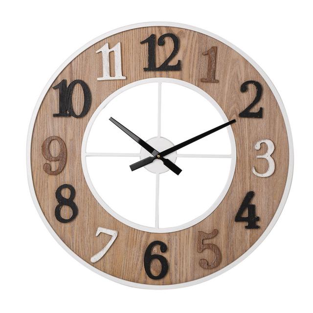 Brambly Cottage Wood & Metal Wall Clock 60Cm Brambly Cottage on Productcaster.