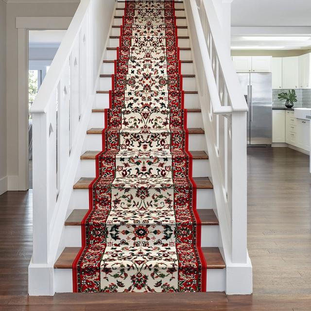 Adamski Tufted Cream/Red Stair Runner Astoria Grand Rug Size: Runner 510cm x 60cm on Productcaster.