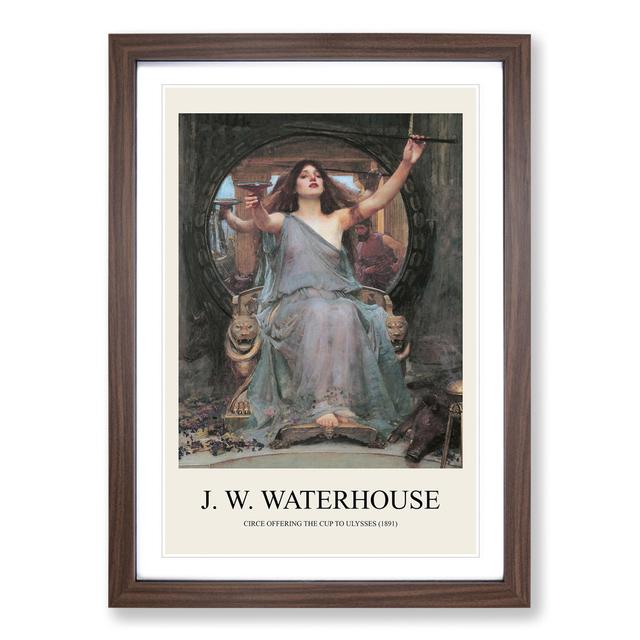 Circe Offering the Cup to Odysseus by John William Waterhouse - Picture Frame Art Prints East Urban Home Frame Option: Walnut, Size: 65cm H x 48cm W x on Productcaster.