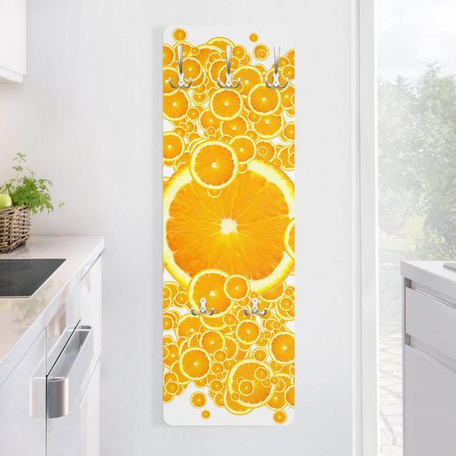 Retro Orange Pattern Wall Mounted Coat Rack Symple Stuff on Productcaster.