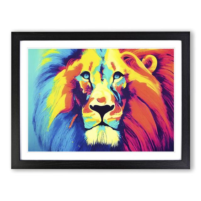 Splashed Lion Vol.2 Abstract - Picture Frame Painting World Menagerie Size: 34cm H x 46cm W x 2cm D, Format: Black on Productcaster.