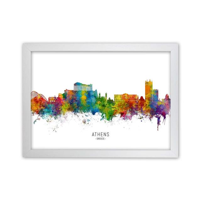 Athens Greece Skyline by Michael Tompsett - Print Latitude Run Format: White Framed, Size: 25cm H x 34cm W x 3cm D on Productcaster.