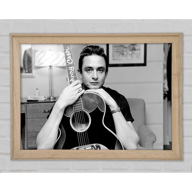 Johnny Cash Guitar Framed Print Brayden Studio Size: 29.7cm H x 42cm W x 1.5cm D on Productcaster.