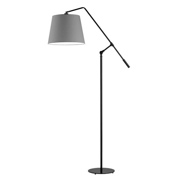 170 cm Stehlampe Gazanfer Ebern Designs Gestellausführung: schwarz, Schirmfarbe: Stahlgrau on Productcaster.