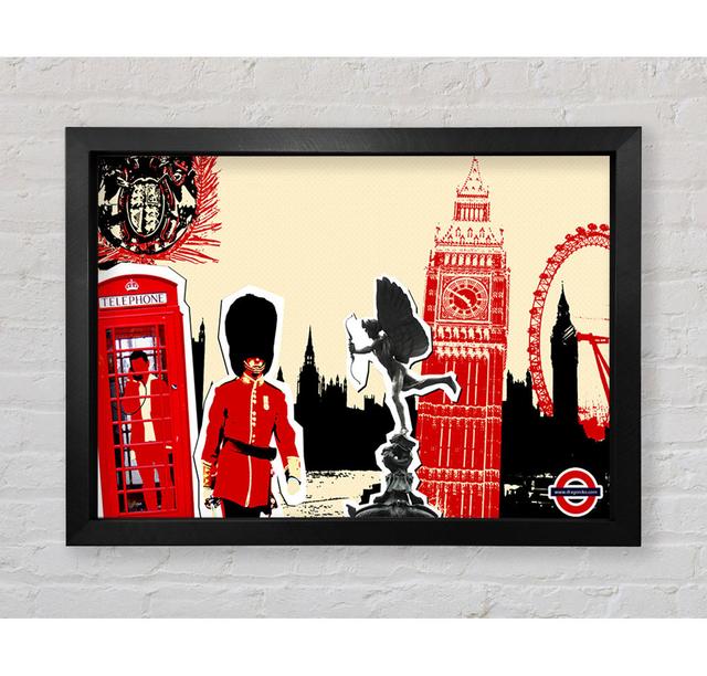 London Collage Framed Print Rosalind Wheeler Size: 84.1cm H x 118.9cm W on Productcaster.