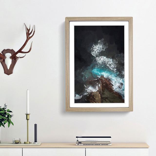 Coast of Australia in Abstract - Picture Frame Graphic Art Print East Urban Home Size: 87cm H x 62cm W x 2cm D, Frame Option: Oak Framed on Productcaster.