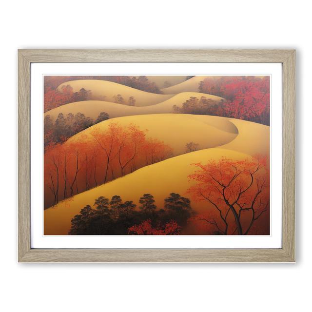 Autumn Meadow Landscape Vol.4 - Picture Frame Graphic Art Marlow Home Co. Size: 46cm H x 64cm W x 2cm D, Frame Colour: Oak Framed on Productcaster.