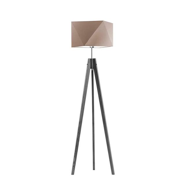 144 cm Tripod-Stehlampe Ayaaz 17 Stories Schirmfarbe: beige, Gestellausführung: Aschgrau on Productcaster.