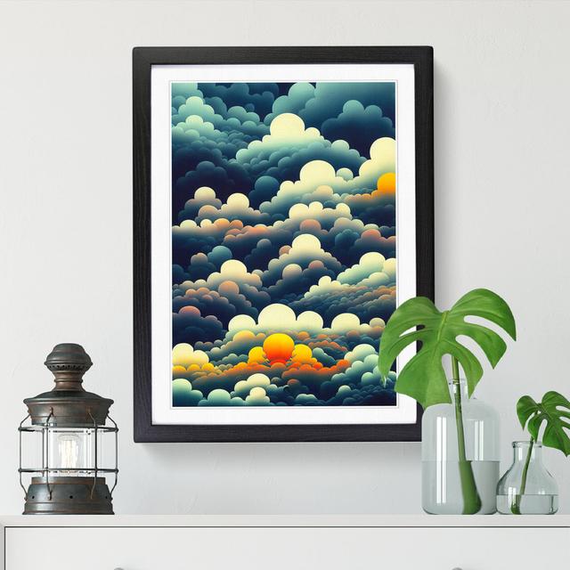 Colourful Cloudy Sky Vol.1 - Single Picture Frame Graphic Art Marlow Home Co. Format: Black Framed, Size: 64cm H x 46cm W on Productcaster.