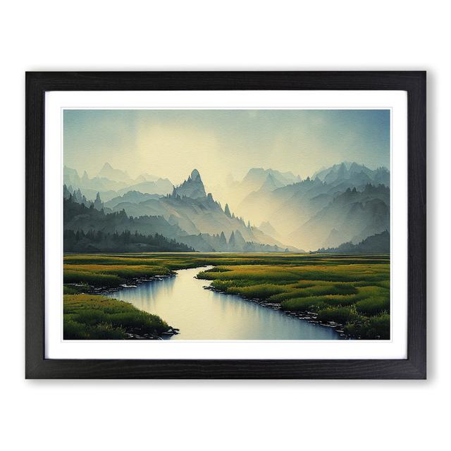 Distant Mountains Vol.2 - Picture Frame Graphic Art Alpen Home Frame Colour: Black, Size: 25cm H x 34cm W on Productcaster.