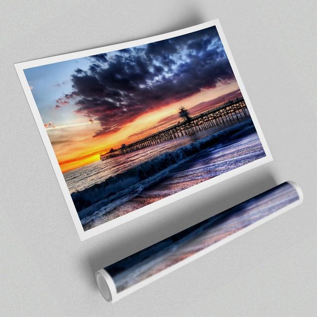 'Pier Sunset Ocean Seascape' - Unframed Photograph Print on Paper East Urban Home Size: 84.1 cm H x 118.9 cm W on Productcaster.