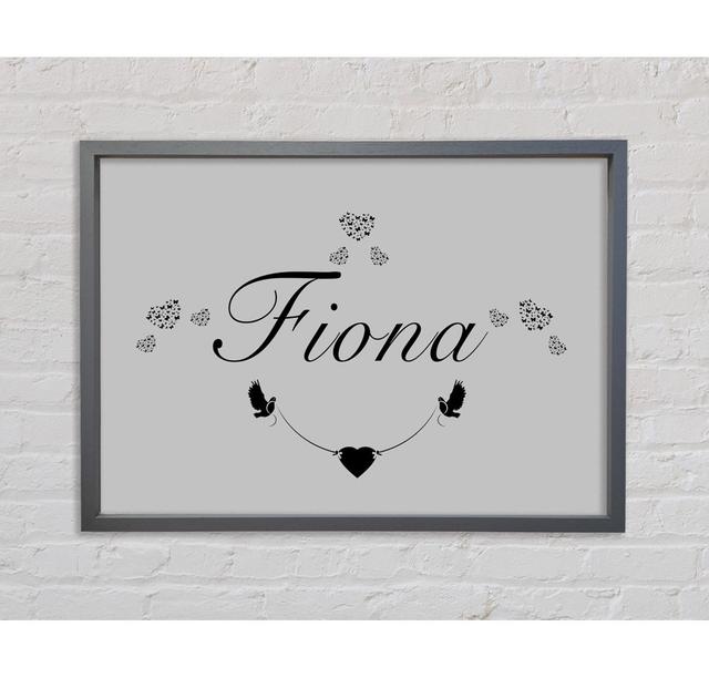 Your Name In Hearts White Framed Print Happy Larry Colour: Grey, Size: 100cm H x 141.4cm W x 3.3cm D on Productcaster.