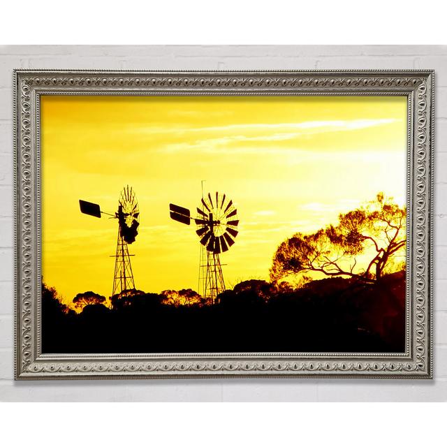 Windmills In Sunlight - Single Picture Frame Art Prints Bright Star Size: 42cm H x 59.7cm W on Productcaster.