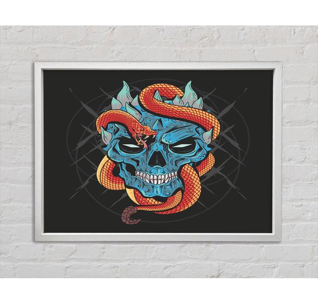 Snake Wrapped Around A Skull - Single Picture Frame Art Prints on Canvas Bright Star Size: 100cm H x 141.4cm W x 3.3cm D on Productcaster.