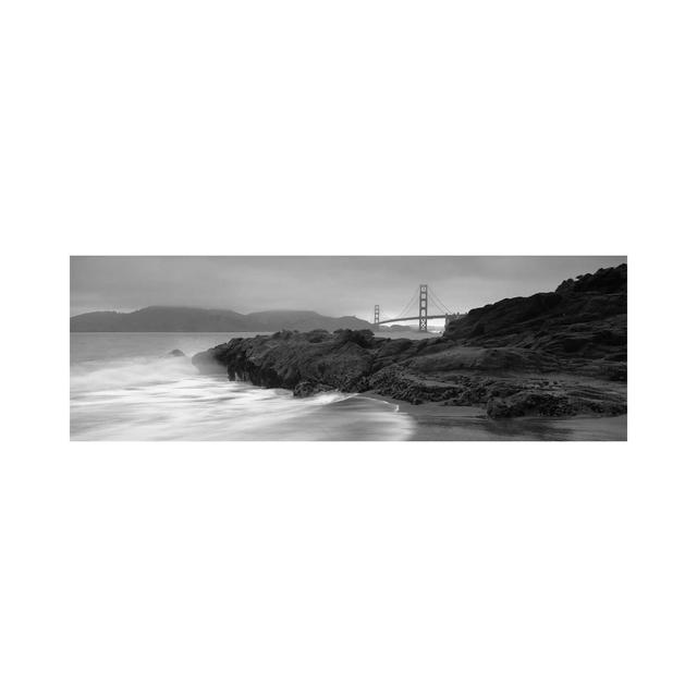 Waves Breaking On Rocks, Golden Gate Bridge, Baker Beach, San Francisco, California, USA House of Hampton Size: 60.96cm H x 182.88cm W x 3.81cm D on Productcaster.