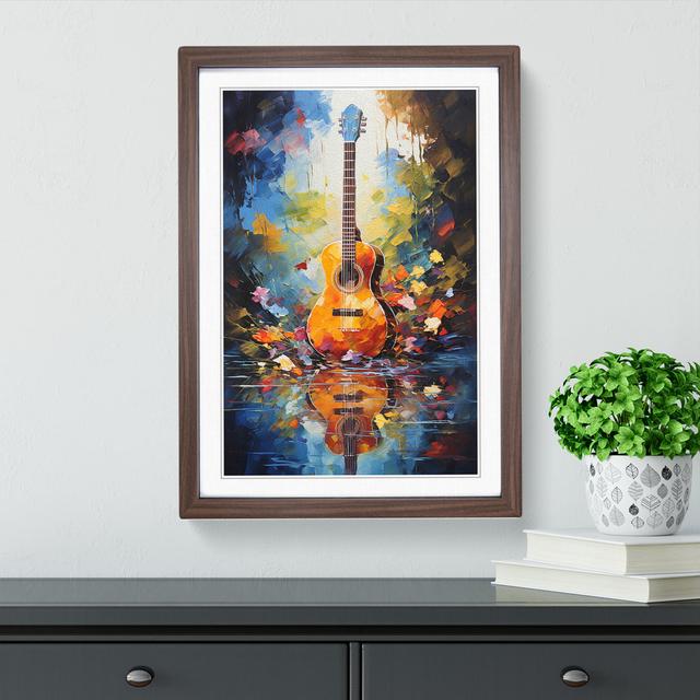 XYZ-FRM-V1223-3548 Guitar Impressionism - Single Picture Frame Print on Wood Big Box Art on Productcaster.