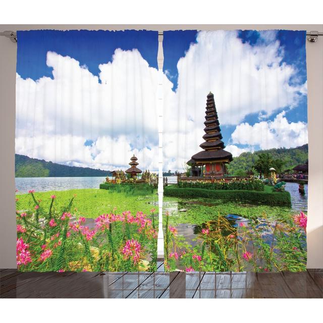 Vorhang-Set Pura Ulun Danu Gebäude Bali, blickdicht (Set of 2) East Urban Home Vorhanggröße: 245 cm B x 280 cm L on Productcaster.